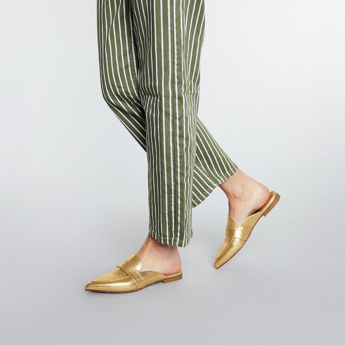 Hayley Vegan Gold Flat Shoe by Esska