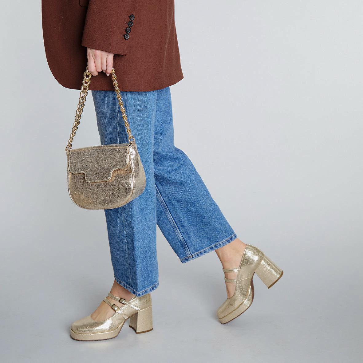 Sienna Vegan Platinum Mid High Shoe by Esska